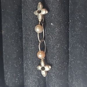 Vintage 925 silver and pink Pearl earrings